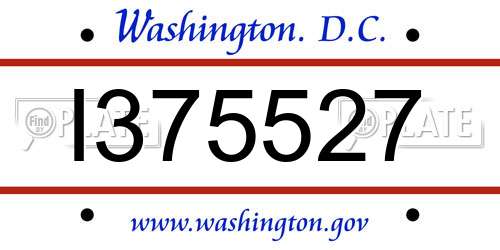 I375527 District Of Columbia License Plate