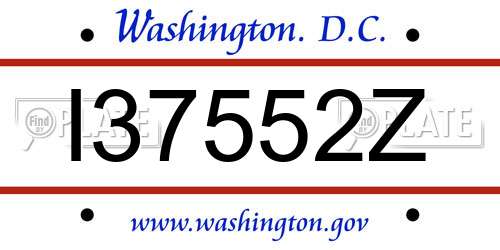 I37552Z District Of Columbia License Plate
