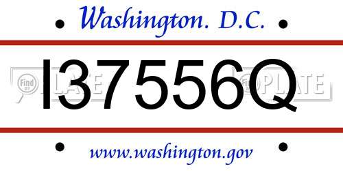 I37556Q District Of Columbia License Plate