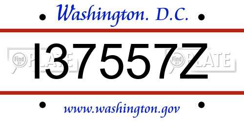 I37557Z District Of Columbia License Plate