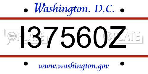 I37560Z District Of Columbia License Plate