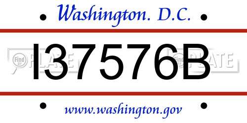 I37576B District Of Columbia License Plate