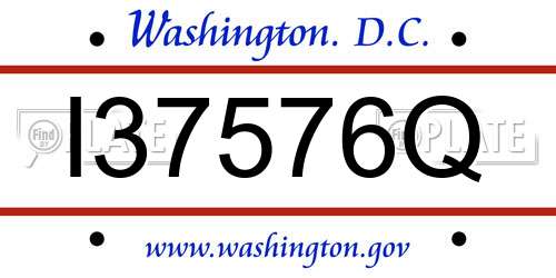 I37576Q District Of Columbia License Plate