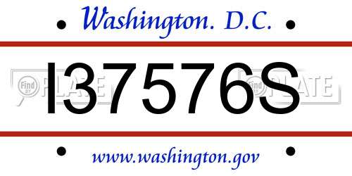 I37576S District Of Columbia License Plate