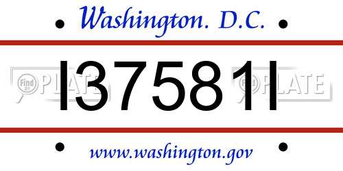 I37581I District Of Columbia License Plate