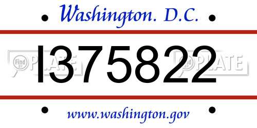 I375822 District Of Columbia License Plate