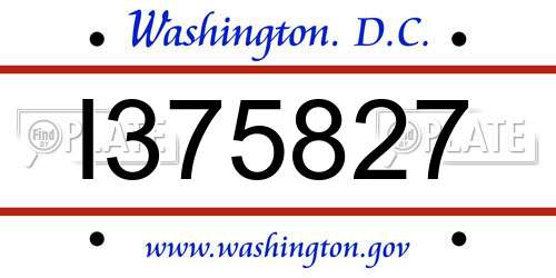 I375827 District Of Columbia License Plate