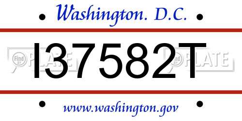 I37582T District Of Columbia License Plate