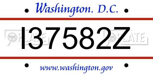 I37582Z District Of Columbia License Plate