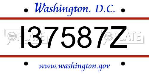 I37587Z District Of Columbia License Plate
