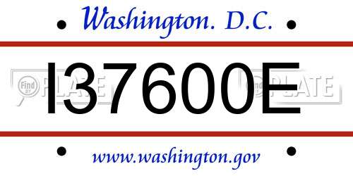 I37600E District Of Columbia License Plate
