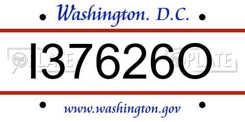 I37626O District Of Columbia License Plate