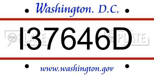 I37646D District Of Columbia License Plate