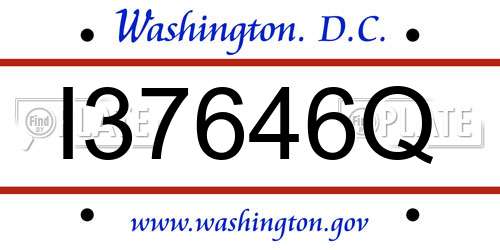 I37646Q District Of Columbia License Plate