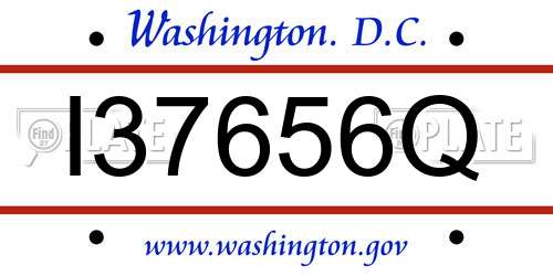 I37656Q District Of Columbia License Plate