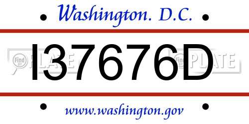 I37676D District Of Columbia License Plate
