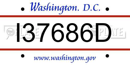 I37686D District Of Columbia License Plate
