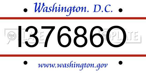 I37686O District Of Columbia License Plate