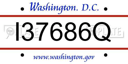 I37686Q District Of Columbia License Plate
