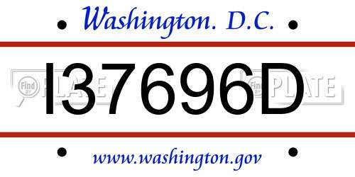 I37696D District Of Columbia License Plate