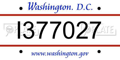 I377027 District Of Columbia License Plate