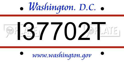 I37702T District Of Columbia License Plate