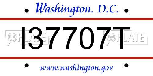I37707T District Of Columbia License Plate