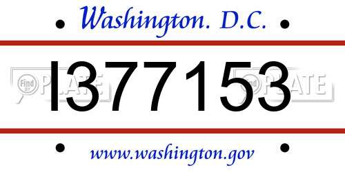 I377153 District Of Columbia License Plate