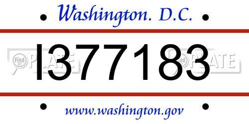 I377183 District Of Columbia License Plate