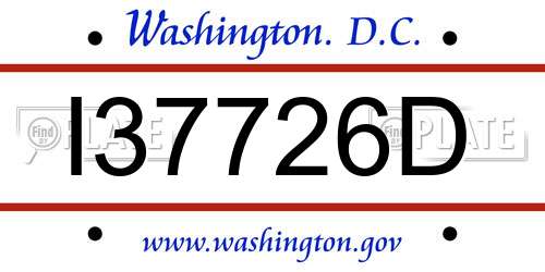 I37726D District Of Columbia License Plate