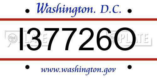 I37726O District Of Columbia License Plate