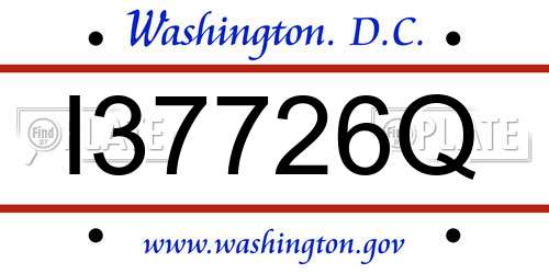 I37726Q District Of Columbia License Plate