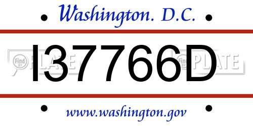 I37766D District Of Columbia License Plate