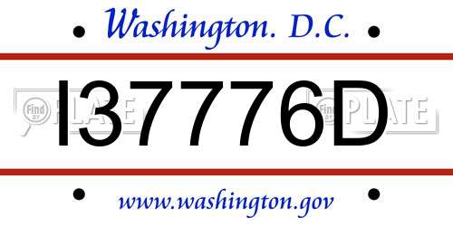 I37776D District Of Columbia License Plate