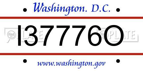I37776O District Of Columbia License Plate