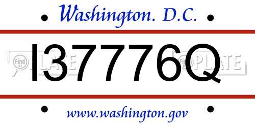I37776Q District Of Columbia License Plate