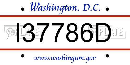 I37786D District Of Columbia License Plate