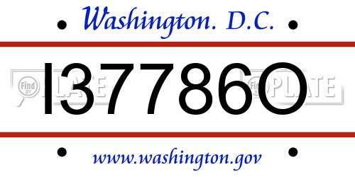 I37786O District Of Columbia License Plate