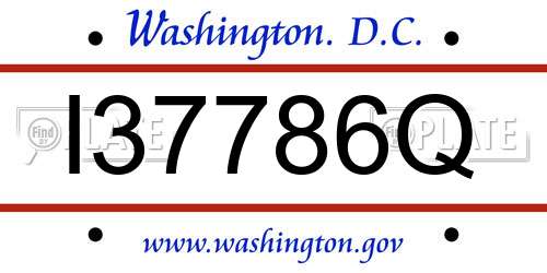 I37786Q District Of Columbia License Plate