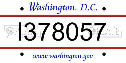 I378057 District Of Columbia License Plate