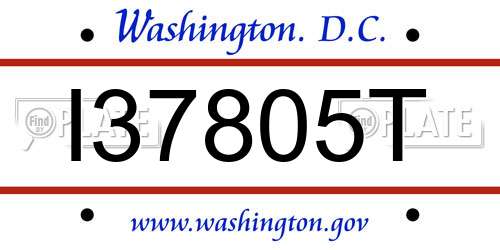 I37805T District Of Columbia License Plate