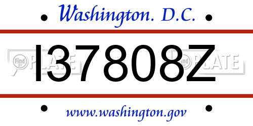 I37808Z District Of Columbia License Plate