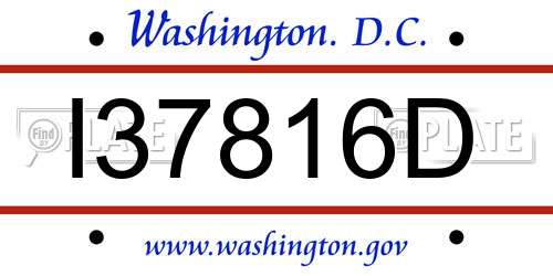 I37816D District Of Columbia License Plate