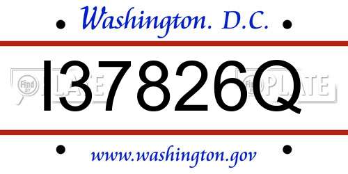 I37826Q District Of Columbia License Plate