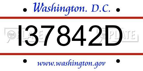 I37842D District Of Columbia License Plate