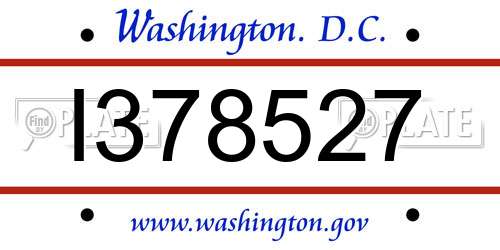 I378527 District Of Columbia License Plate