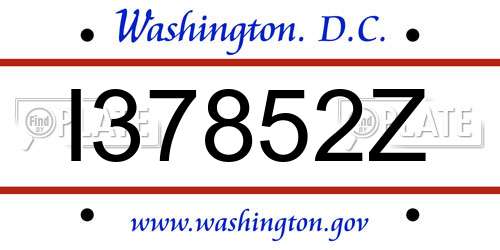 I37852Z District Of Columbia License Plate
