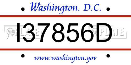 I37856D District Of Columbia License Plate
