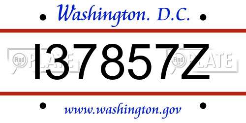 I37857Z District Of Columbia License Plate