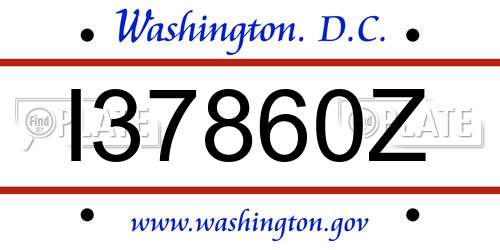 I37860Z District Of Columbia License Plate